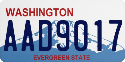 WA license plate AAD9017