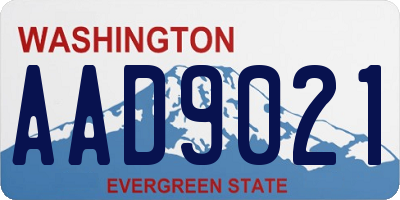 WA license plate AAD9021