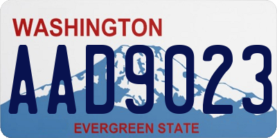 WA license plate AAD9023