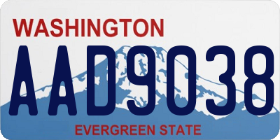 WA license plate AAD9038