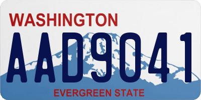 WA license plate AAD9041