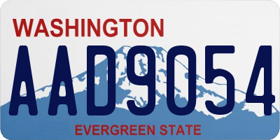 WA license plate AAD9054