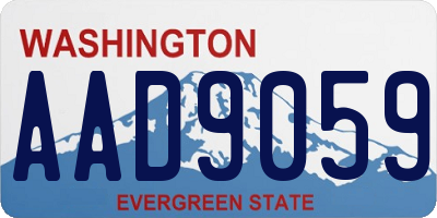 WA license plate AAD9059