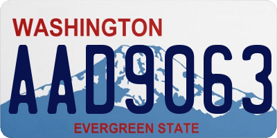 WA license plate AAD9063
