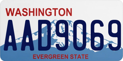 WA license plate AAD9069