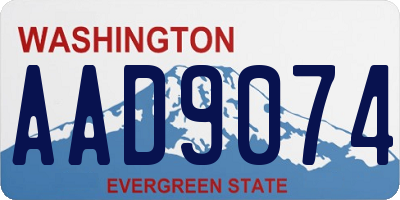 WA license plate AAD9074