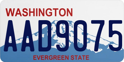 WA license plate AAD9075