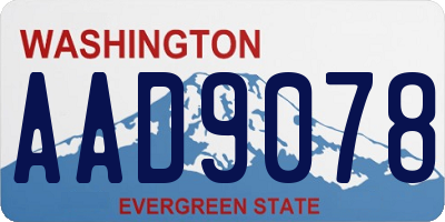 WA license plate AAD9078
