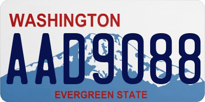 WA license plate AAD9088
