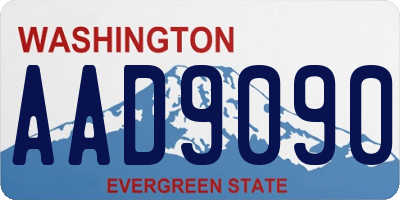 WA license plate AAD9090