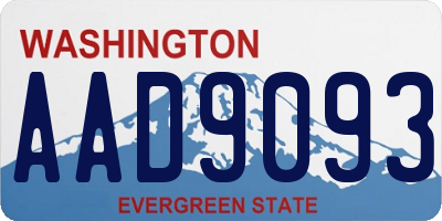 WA license plate AAD9093