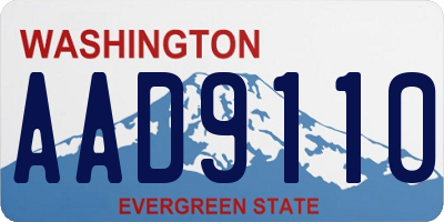 WA license plate AAD9110