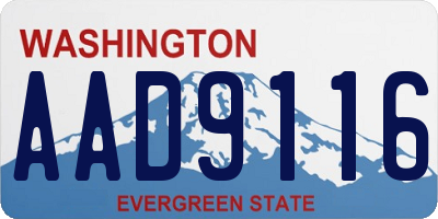 WA license plate AAD9116
