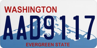 WA license plate AAD9117