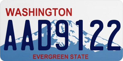 WA license plate AAD9122