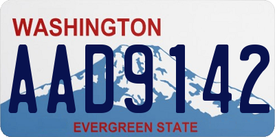 WA license plate AAD9142