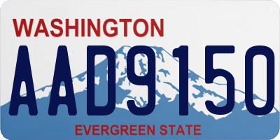 WA license plate AAD9150