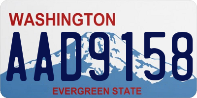 WA license plate AAD9158