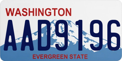 WA license plate AAD9196
