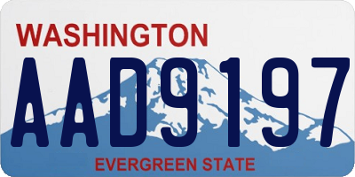 WA license plate AAD9197