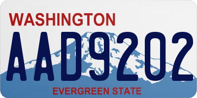 WA license plate AAD9202
