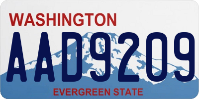 WA license plate AAD9209
