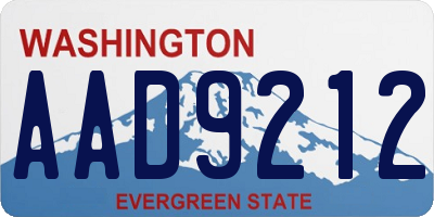 WA license plate AAD9212