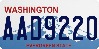 WA license plate AAD9220