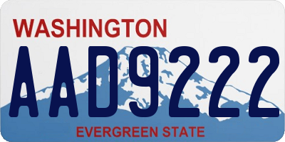 WA license plate AAD9222