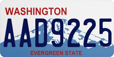 WA license plate AAD9225