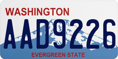 WA license plate AAD9226