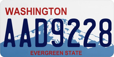 WA license plate AAD9228