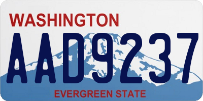 WA license plate AAD9237