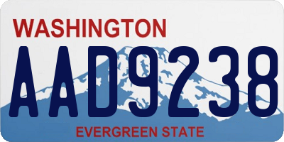 WA license plate AAD9238