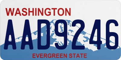 WA license plate AAD9246