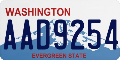 WA license plate AAD9254