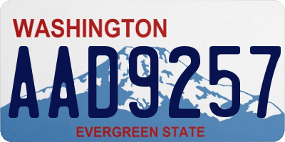 WA license plate AAD9257