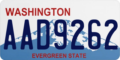 WA license plate AAD9262
