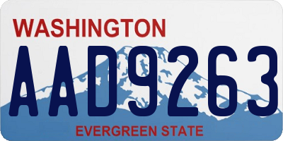 WA license plate AAD9263