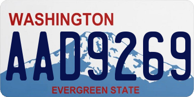 WA license plate AAD9269