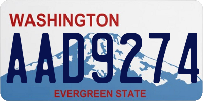 WA license plate AAD9274