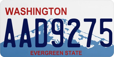 WA license plate AAD9275
