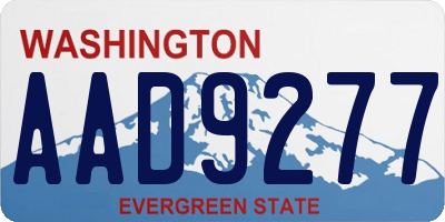 WA license plate AAD9277