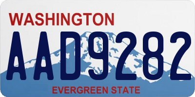 WA license plate AAD9282