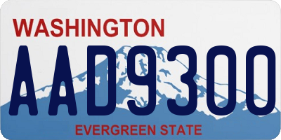 WA license plate AAD9300