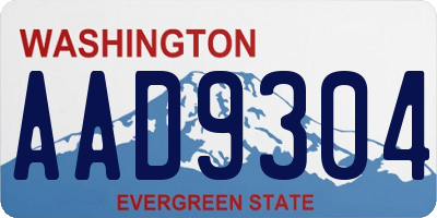 WA license plate AAD9304