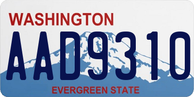 WA license plate AAD9310