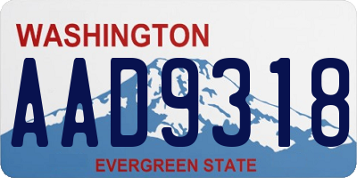 WA license plate AAD9318