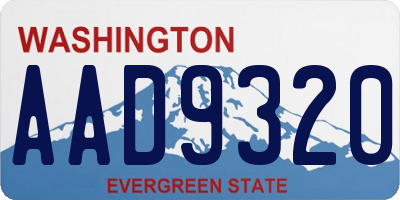 WA license plate AAD9320