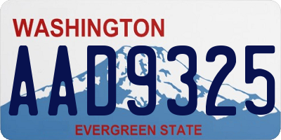 WA license plate AAD9325